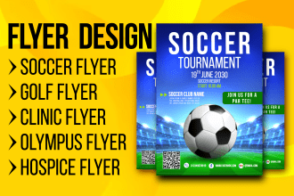 do soccer, golf, clinic, olympus, yoga, bnb, boot camp, hospice flyer or poster