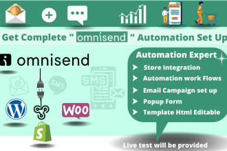 set up omnisend email automation flow for shopify, woo com
