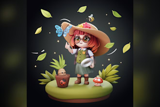 create a custom 3d chibi character from your idea