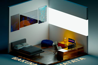 create a stylized low poly 3d isometric illustration