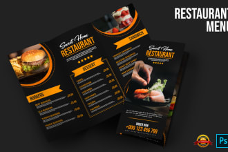 design amazing food restaurant menu