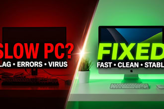 remote pc and mac repair, fix slow computer, virus removal and errors