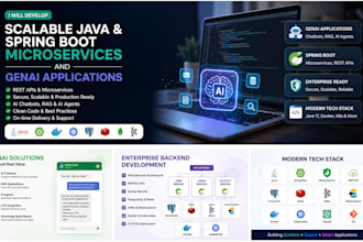 develop scalable java spring boot reactjs mobile and genai application