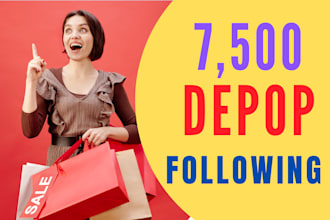 7,500 depop manually following user