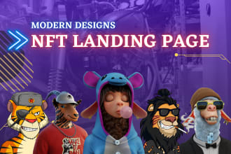 create modern nft website or nft animated landing page