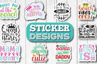 create typography lettering  t shirt and sticker design for your business