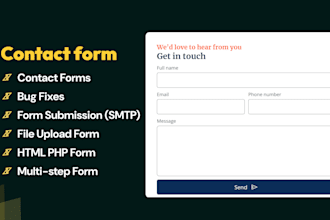 create or fix contact form, HTML form with email submission