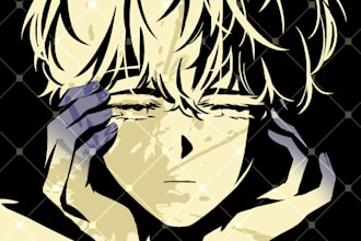 draw alien stage album splash art style