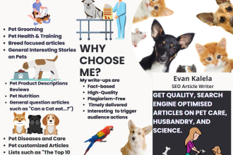 write articles on pets like dogs, cats, and animal facts