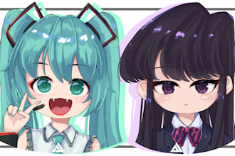 create cute chibi anime icon for you