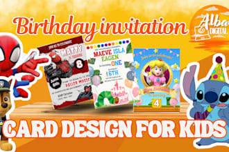 design a birthday invitation cards for kids