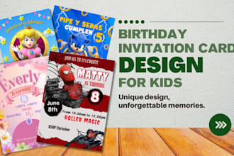 design a birthday invitation cards for kids