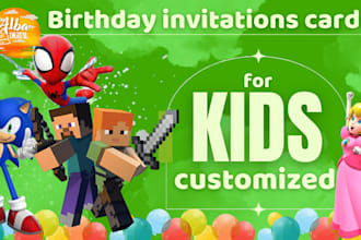 design a birthday invitation cards for kids