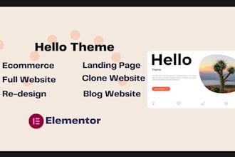 build a wordpress website using elementor pro by hello theme within 2 days