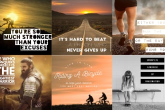design motivational or success quotes with your social media handle