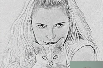 convert any photo into pencil sketch for you