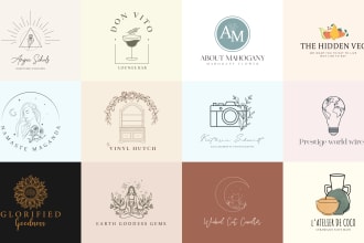 design custom modern hand drawn botanical and feminine boho logo