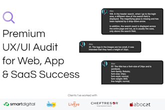 deliver a premium UX UI audit for web, app or saas
