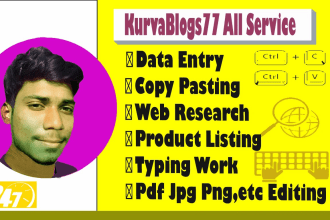 do data entry, web research, copy paste and ms office work