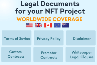 provide legal page content for your nft website, whitepaper and custom contract
