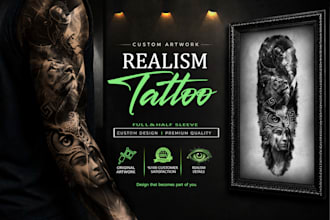 create a custom realistic tattoo sleeve design