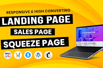 create single page wordpress landing page design, one page website in elementor