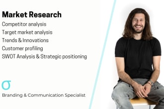 run a 360 market research, analysis and strategic development