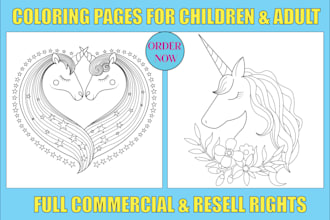 make unique coloring book page for children and adult