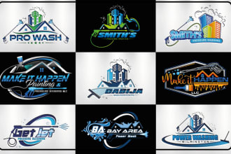 do unique pressure washing cleaning and power washing logo