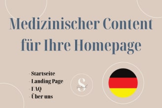write medical website content in german deutsch