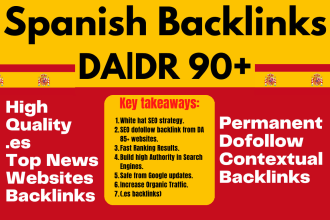spain SEO from top es da90 newspapers spanish backlinks