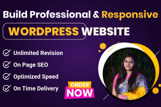 build responsive wordpress website or business website design for you
