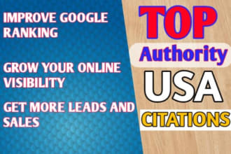 create 350 best USA local citation and directory submission