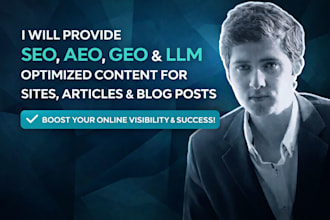 provide SEO aeo GEO and llm optimized content for sites, articles and blog posts