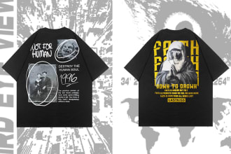 create streetwear clothing design urban, artsy, in 24 hours