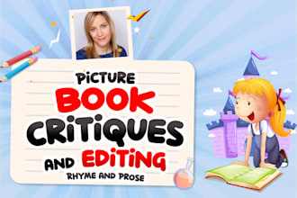 critique and help edit your childrens picture book text