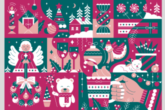 create a stylish illustration on a holiday theme