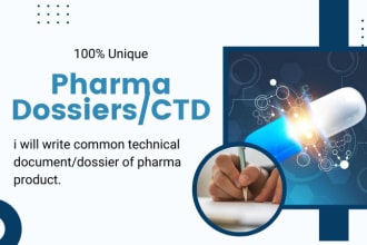 write common technical document or dossier of pharma product