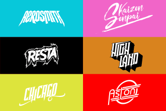 design custom typography dj edm rock rap music band artist studio text logo