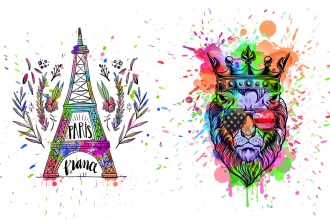 trendy watercolor graphic t shirt design
