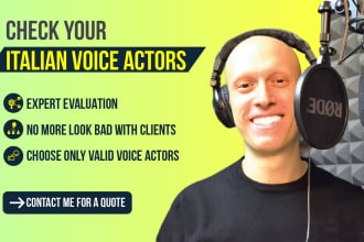 check the quality of italian voice talents you would like to choose
