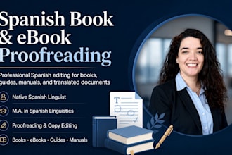 proofread and copy edit your spanish book, ebook, or document