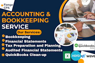 do accounting and bookkeeping using quickbooks online, xero, and excel