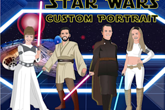 draw you as a star wars cartoon character