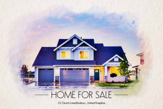 create a digital watercolor painting of your house from your image