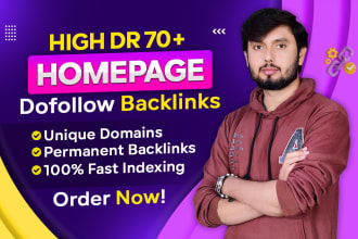 do 100 high DR 60 plus homepage dofollow backlinks