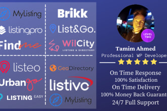 build wordpress directory listing website with booking