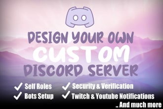 fully set up a gaming, anime, twitch or youtube discord