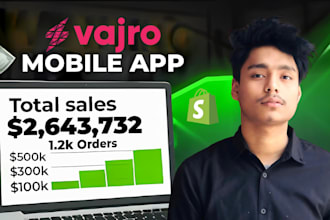 build or fix vajro mobile app for your shopify dropshipping store