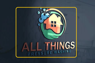 do unique pressure washing cleaning and power washing logo